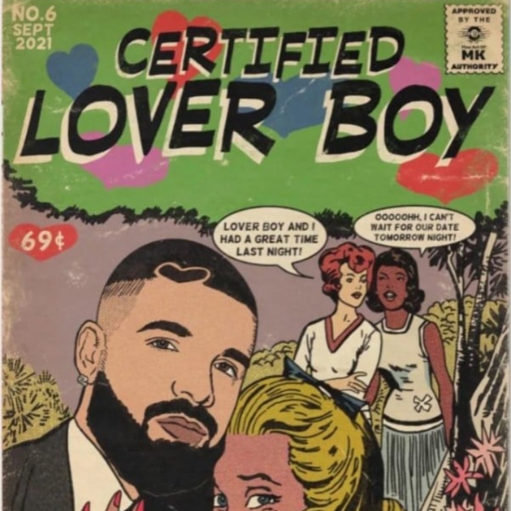 Drake Certified Lover Boy Comic Canvas Art Print (Unframed)